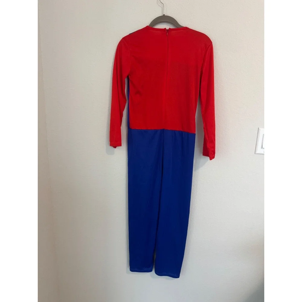 Kids Super Mario Inspired Plumber Costume Jumpsuit Red Blue XL-0622